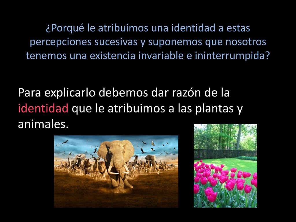 ¿Porqué le atribuimos una identidad a estas percepciones sucesivas y suponemos que nosotros tenemos una existencia invariable e ininterrumpida
