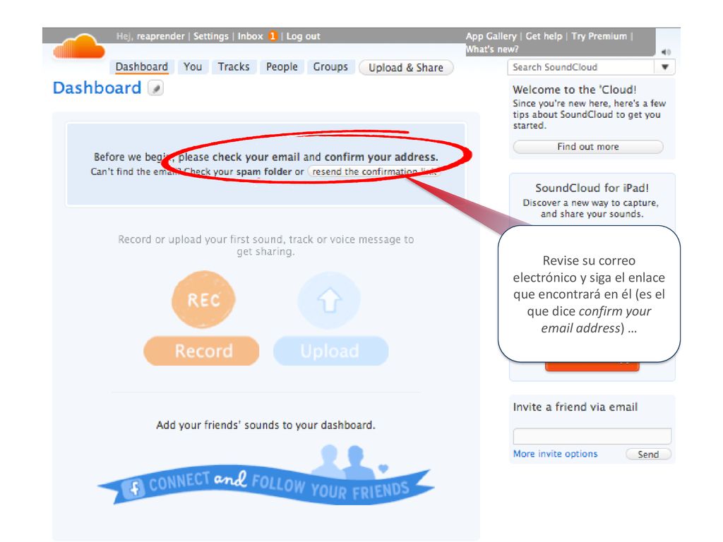 Revise su correo electrónico y siga el enlace que encontrará en él (es el que dice confirm your  address) …