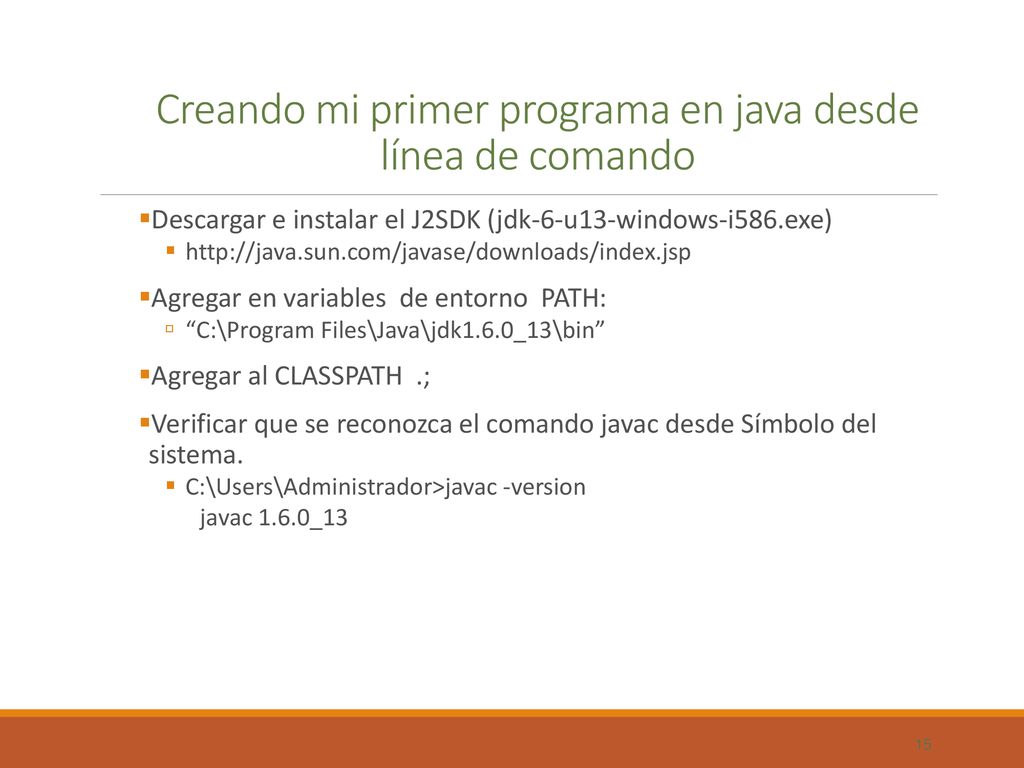 Creando mi primer programa en java desde línea de comando