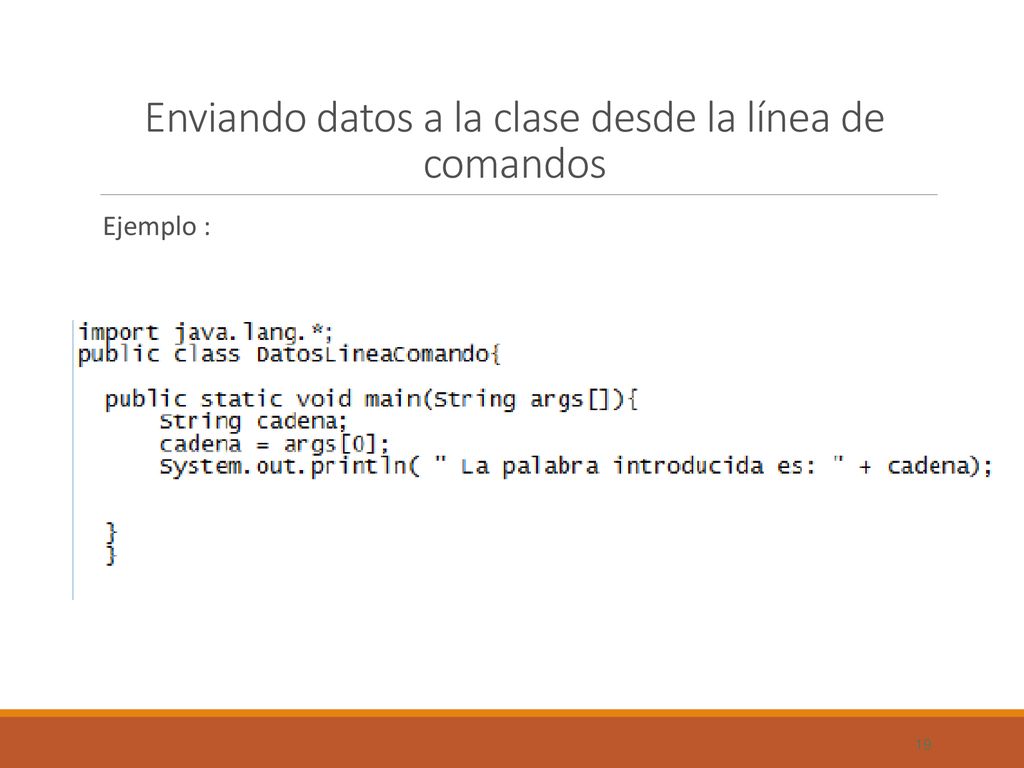 Enviando datos a la clase desde la línea de comandos