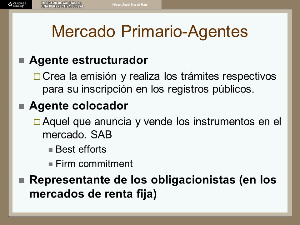 Mercado Primario-Agentes