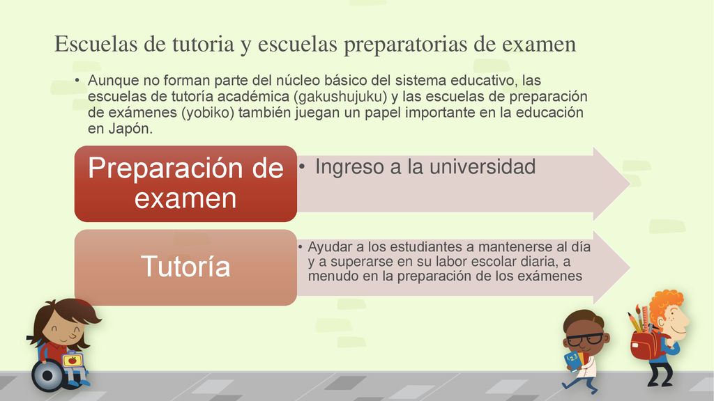 Escuelas de tutoria y escuelas preparatorias de examen