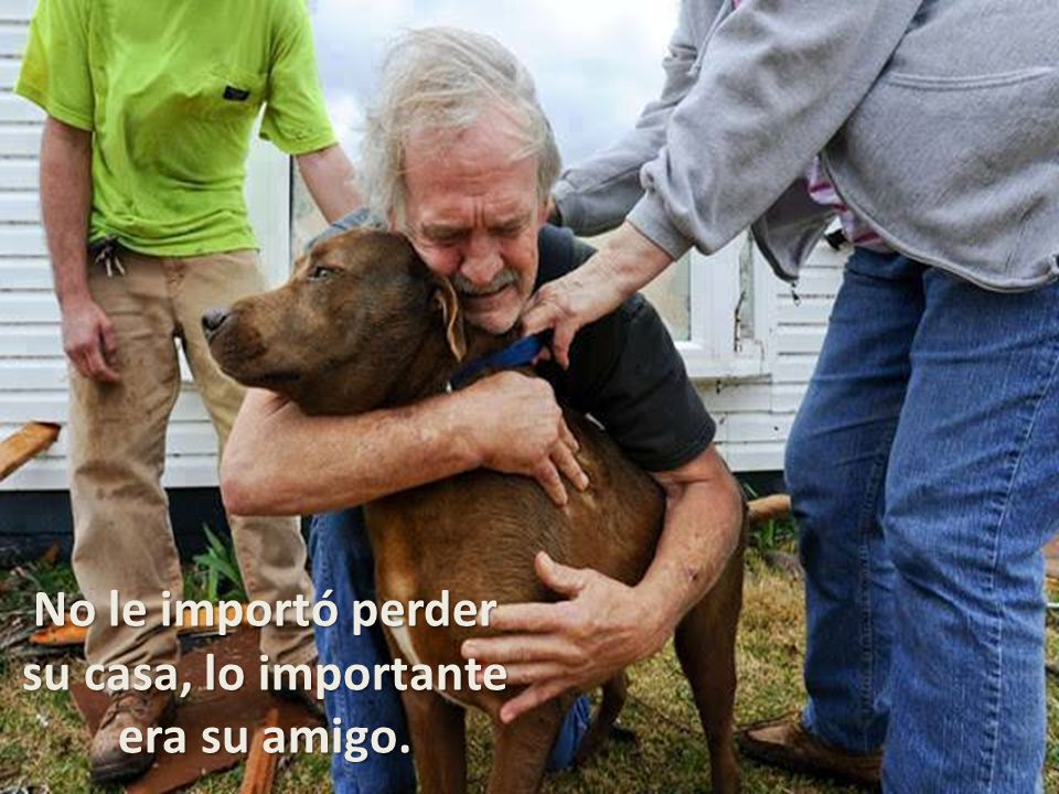 No le importó perder su casa, lo importante era su amigo.