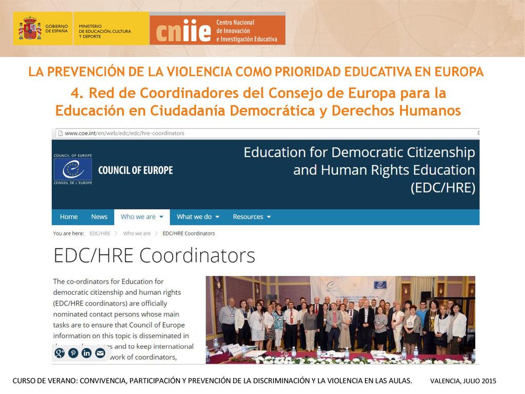 4. Red de Coordinadores del Consejo de Europa para la