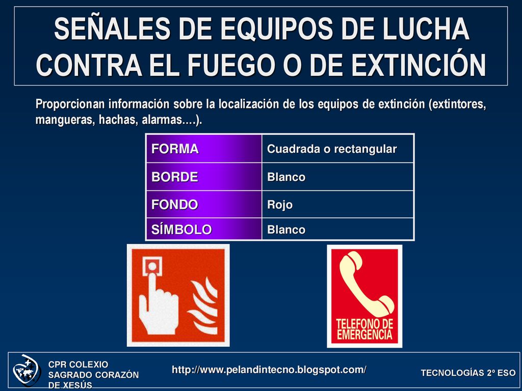 SEÑALES DE EQUIPOS DE LUCHA CONTRA EL FUEGO O DE EXTINCIÓN