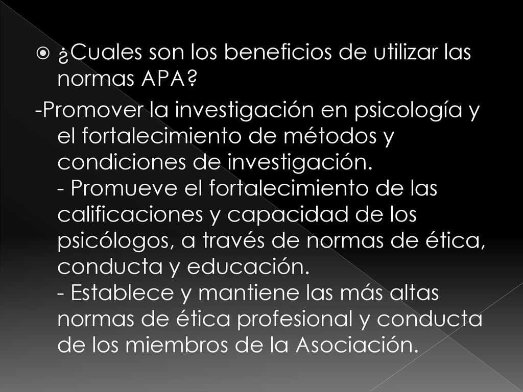¿Cuales son los beneficios de utilizar las normas APA