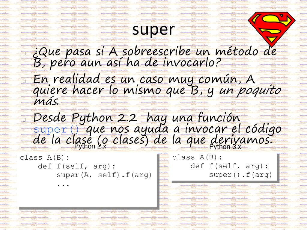 super ¿Que pasa si A sobreescribe un método de B, pero aun así ha de invocarlo