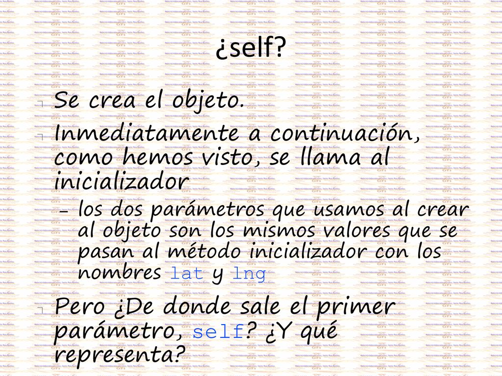 ¿self Se crea el objeto. Inmediatamente a continuación, como hemos visto, se llama al inicializador.
