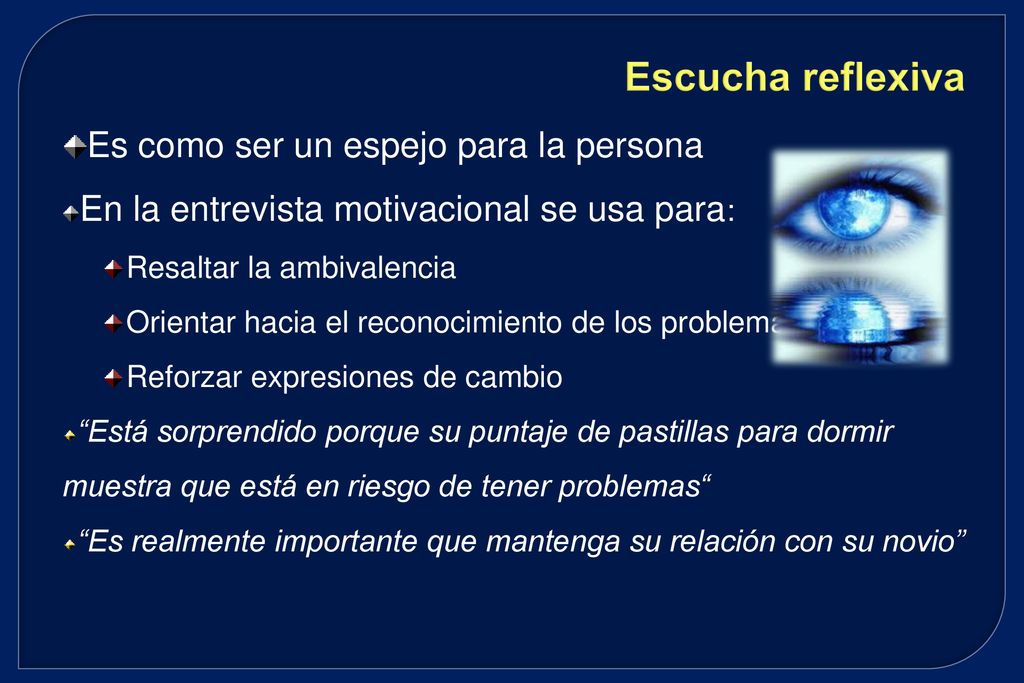 Escucha reflexiva Es como ser un espejo para la persona