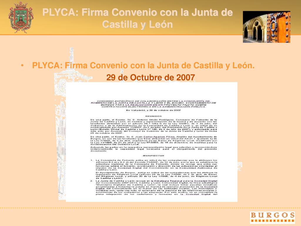 PLYCA: Firma Convenio con la Junta de Castilla y León