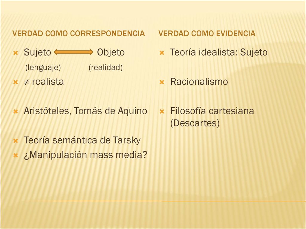 (lenguaje) (realidad) ≠ realista Aristóteles, Tomás de Aquino