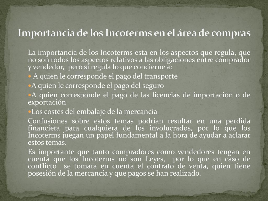 Importancia de los Incoterms en el área de compras