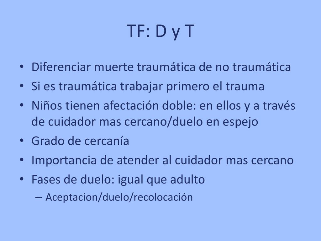 TF: D y T Diferenciar muerte traumática de no traumática