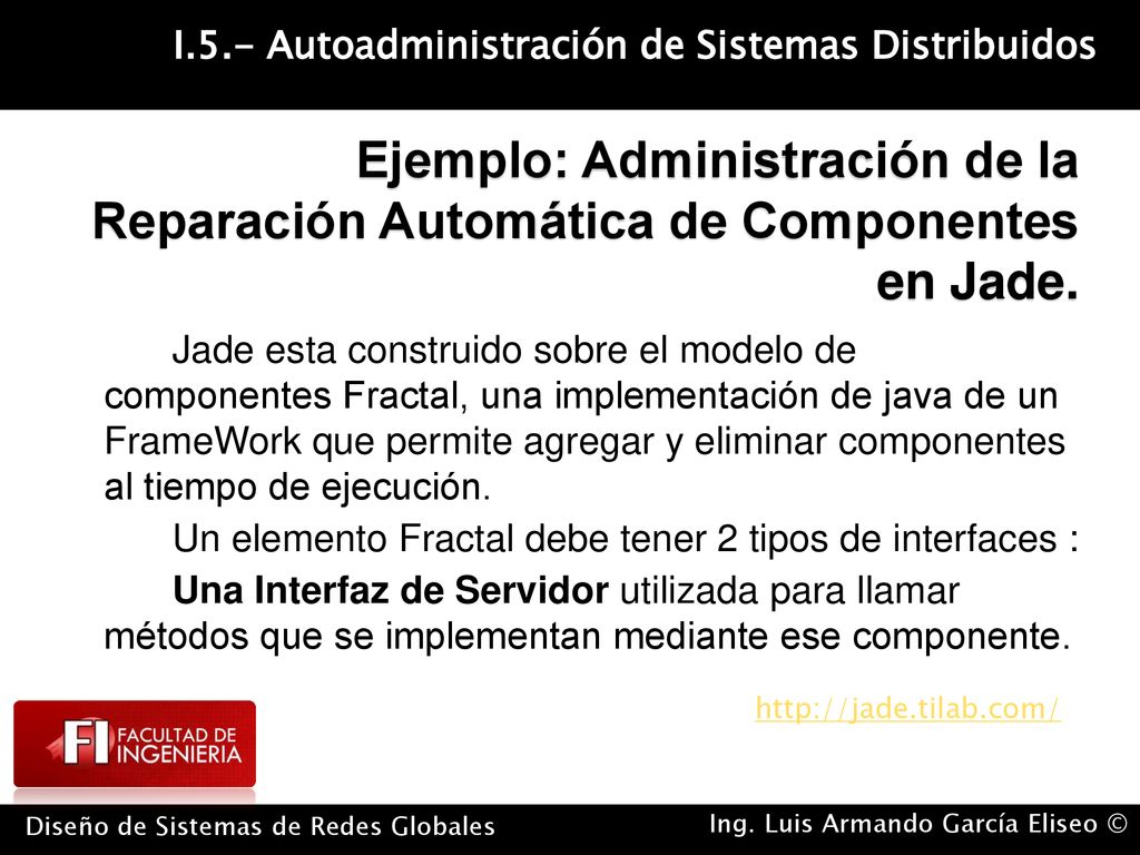 Ejemplo: Administración de la Reparación Automática de Componentes en Jade.