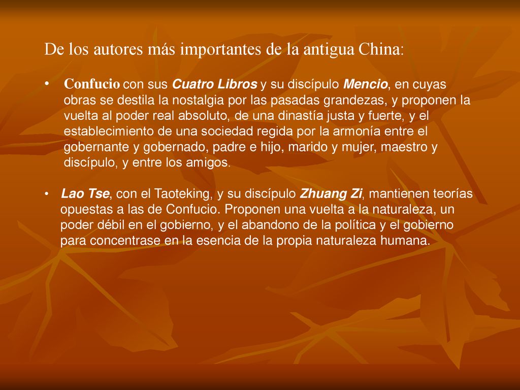 De los autores más importantes de la antigua China: