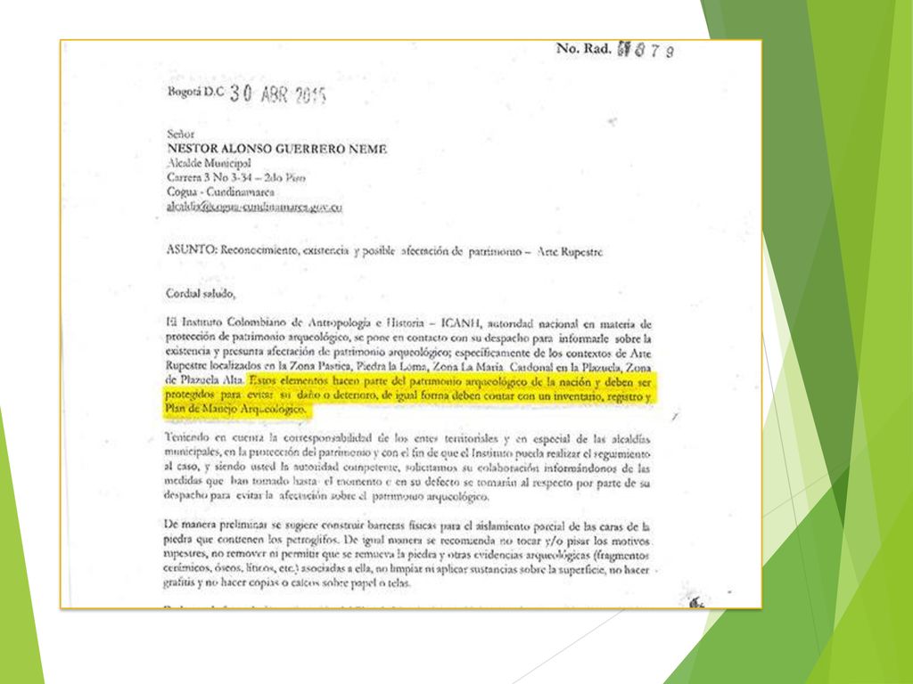 Cogua ha registrado ante las auoridades competentes ( Icanh) 3 de sus sitios arqueológicos con arte rupestre.
