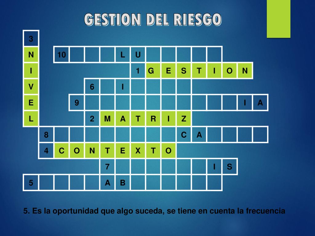 GESTION DEL RIESGO 3 N 10 L U I 1 G E S T O V 6 9 A 2 M R Z 8 C 4 X 7