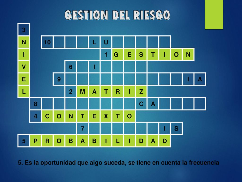 GESTION DEL RIESGO 3 N 10 L U I 1 G E S T O V 6 9 A 2 M R Z 8 C 4 X 7