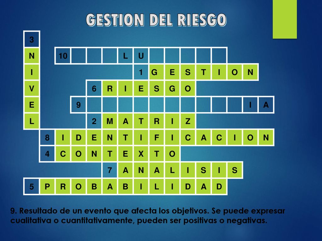 GESTION DEL RIESGO 3 N 10 L U I 1 G E S T O V 6 R 9 A 2 M Z 8 D F C 4