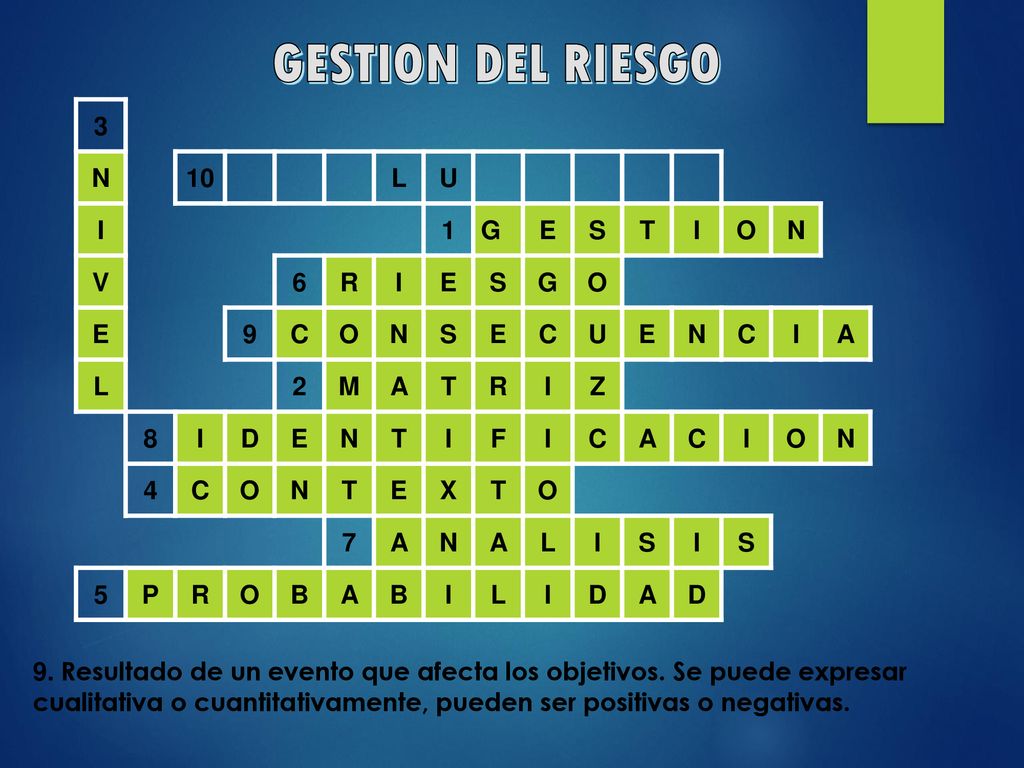 GESTION DEL RIESGO 3 N 10 L U I 1 G E S T O V 6 R 9 C A 2 M Z 8 D F 4