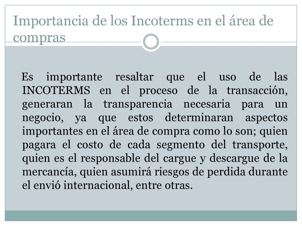 Importancia de los Incoterms en el área de compras