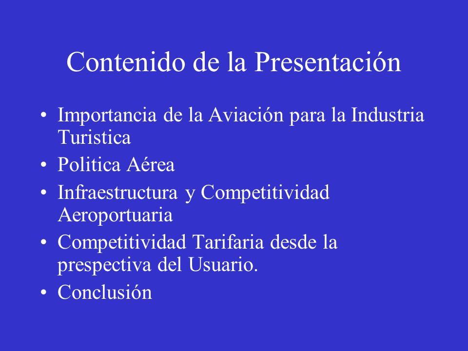 Contenido de la Presentación