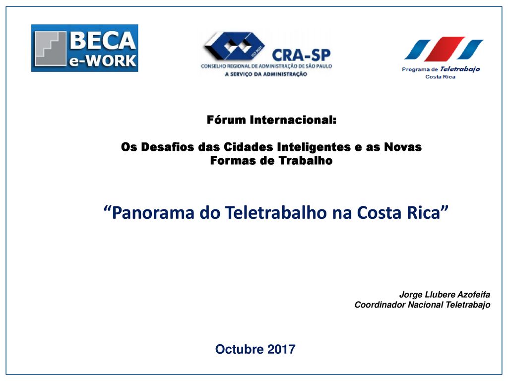 Os Desafios das Cidades Inteligentes e as Novas Formas de Trabalho