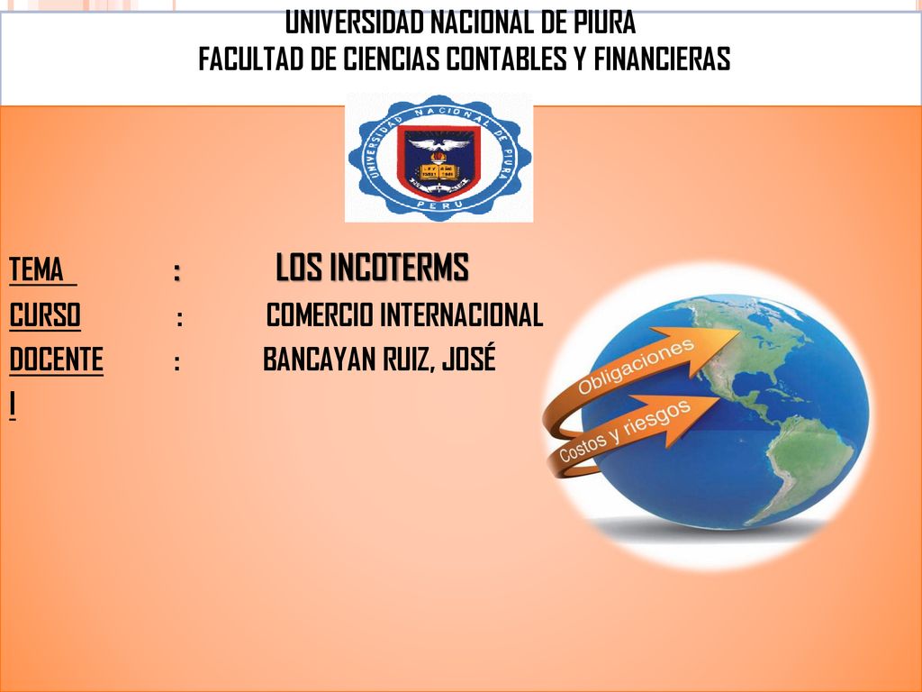 UNIVERSIDAD NACIONAL DE PIURA FACULTAD DE CIENCIAS CONTABLES Y FINANCIERAS
