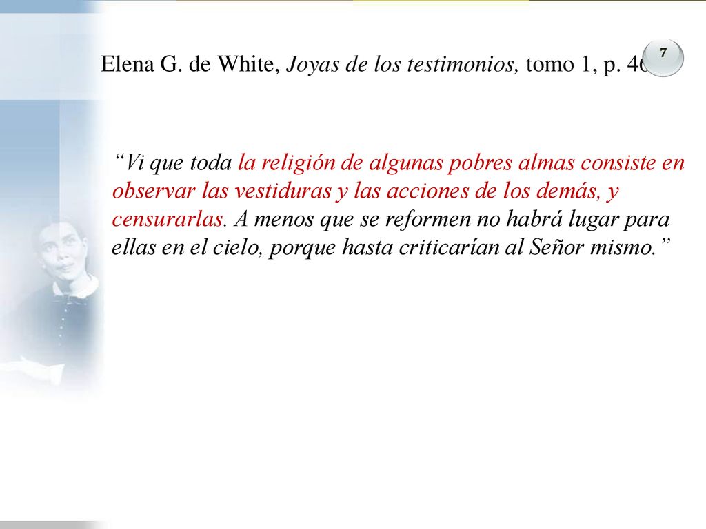 Elena G. de White, Joyas de los testimonios, tomo 1, p. 46