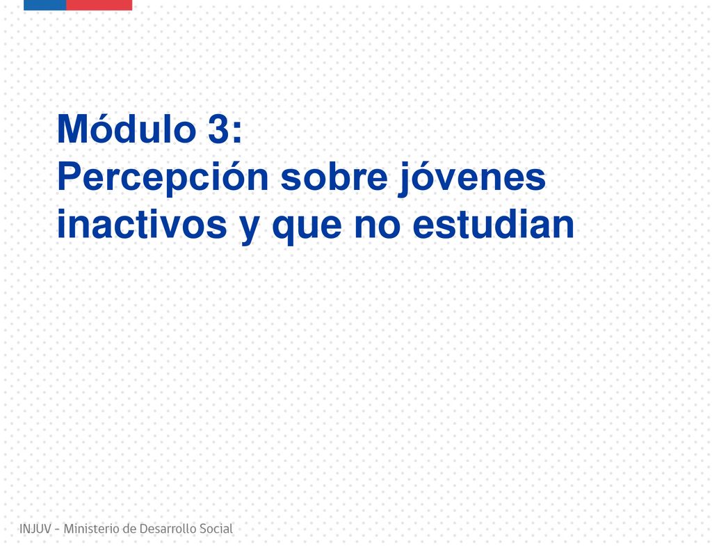 Módulo 3: Percepción sobre jóvenes inactivos y que no estudian