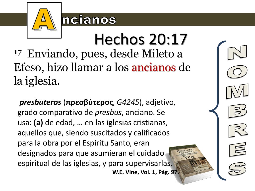 A Hechos 20:17 N O M B R E S ncianos