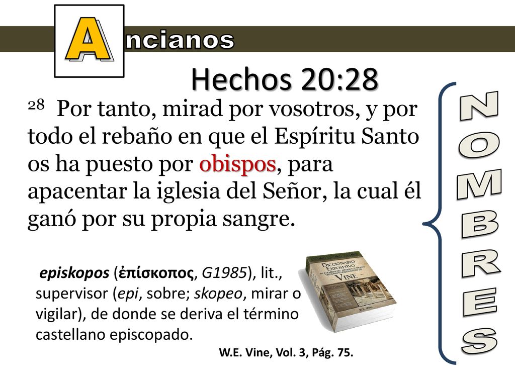 A Hechos 20:28 N O M B R E S ncianos