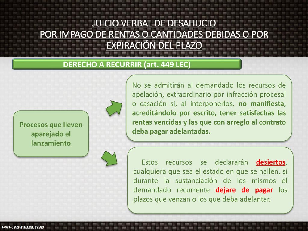 JUICIO VERBAL DE DESAHUCIO POR IMPAGO DE RENTAS O CANTIDADES DEBIDAS O POR EXPIRACIÓN DEL PLAZO
