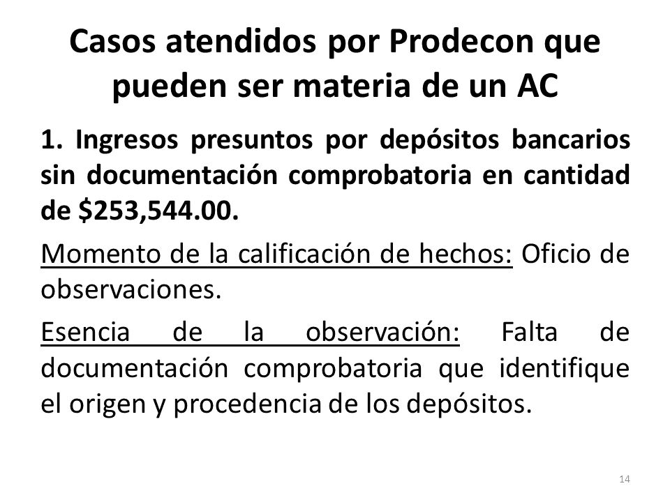Casos atendidos por Prodecon que pueden ser materia de un AC