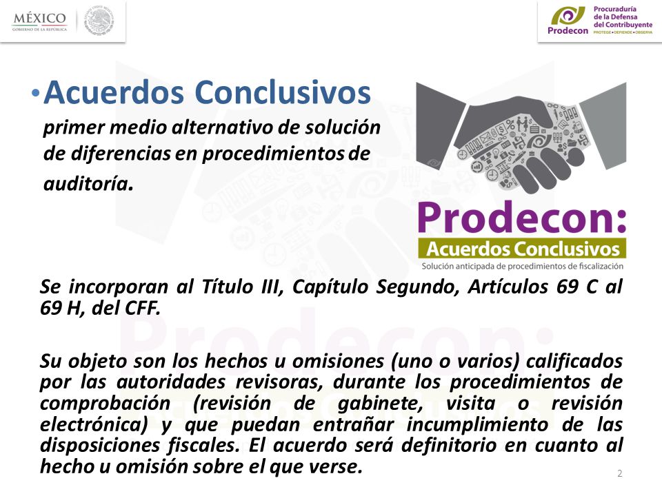 Acuerdos Conclusivos primer medio alternativo de solución de diferencias en procedimientos de auditoría.