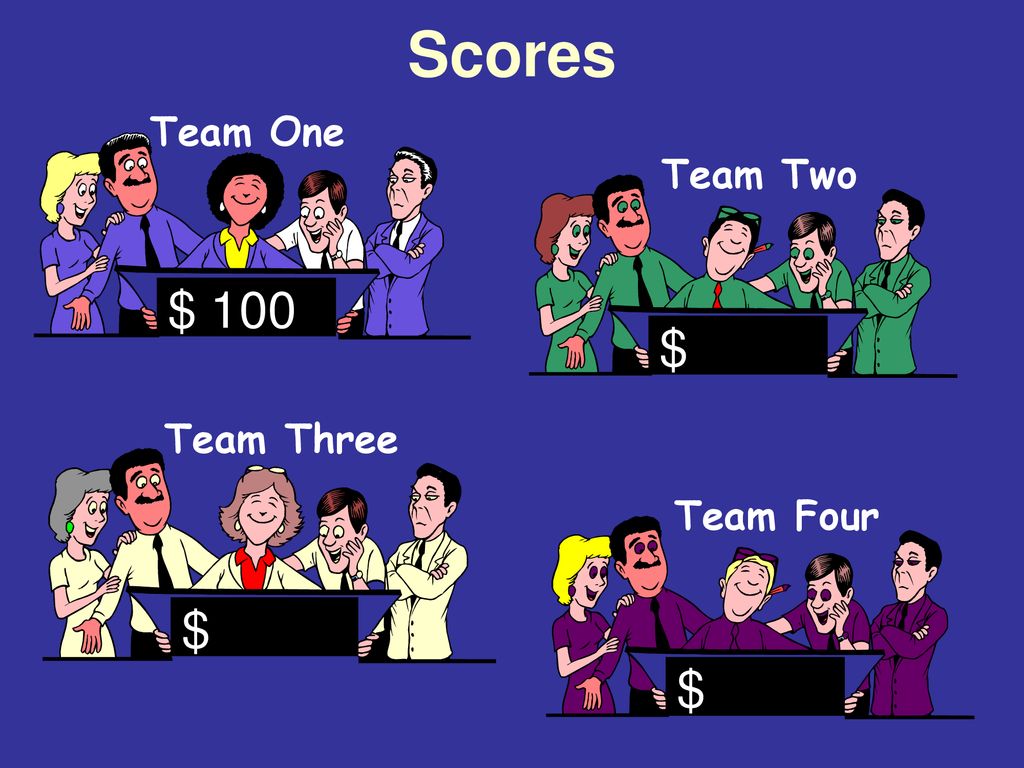 Scores Team One Team Two Team Three Team Four
