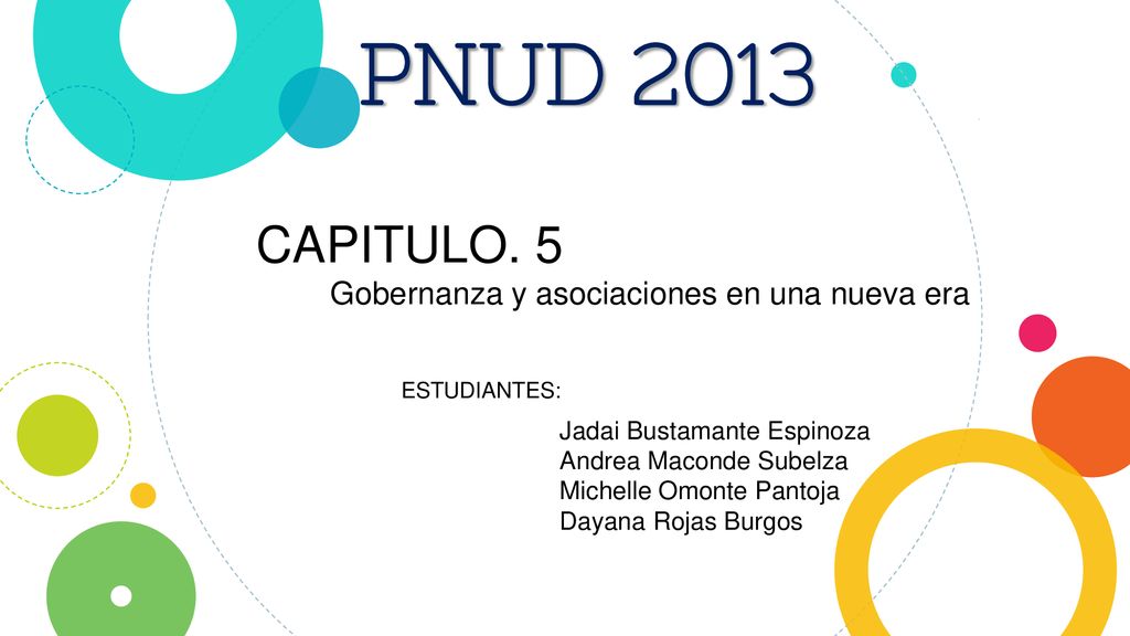 PNUD 2013 CAPITULO. 5 Gobernanza y asociaciones en una nueva era