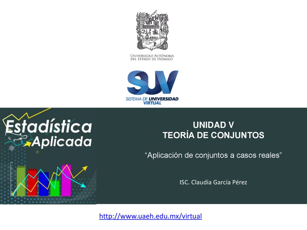 UNIDAD V TEORÍA DE CONJUNTOS Aplicación de conjuntos a casos reales ISC. Claudia García Pérez