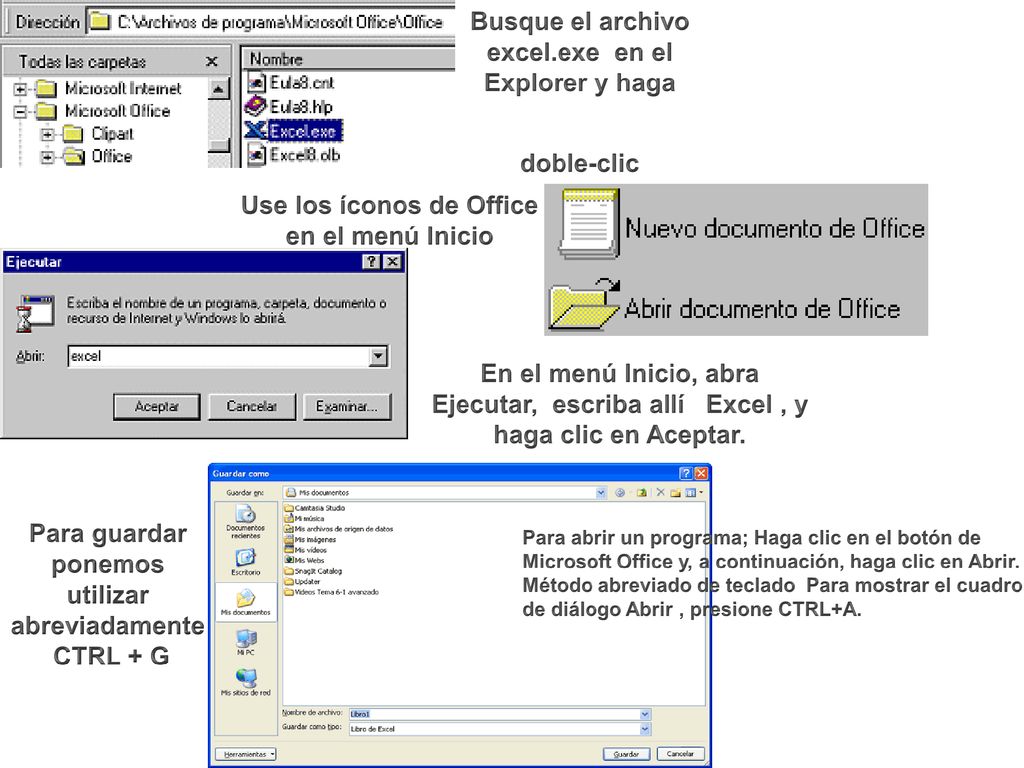 Busque el archivo excel.exe en el Explorer y haga doble-clic