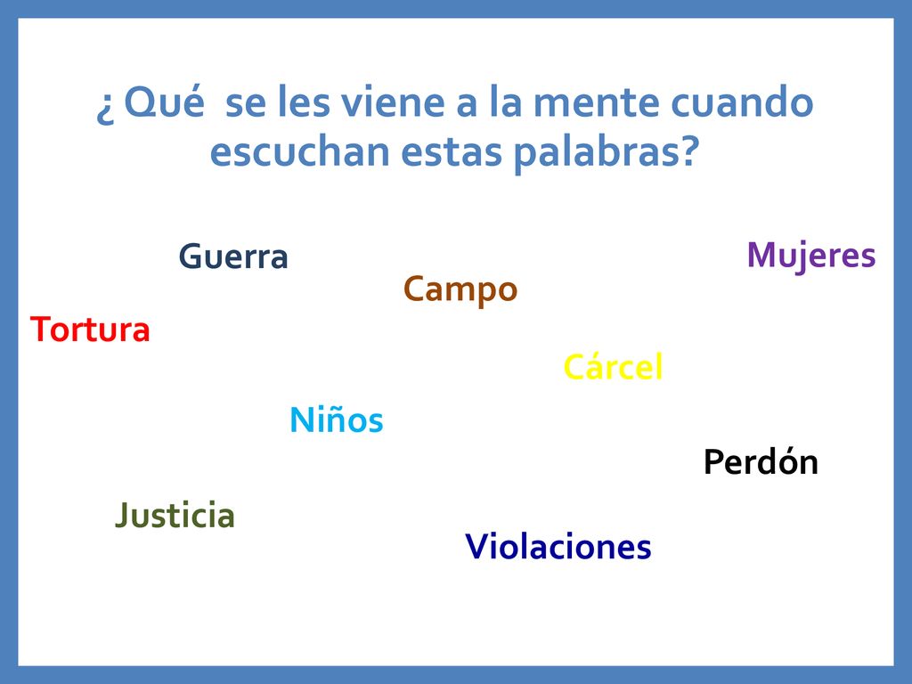 ¿ Qué se les viene a la mente cuando escuchan estas palabras