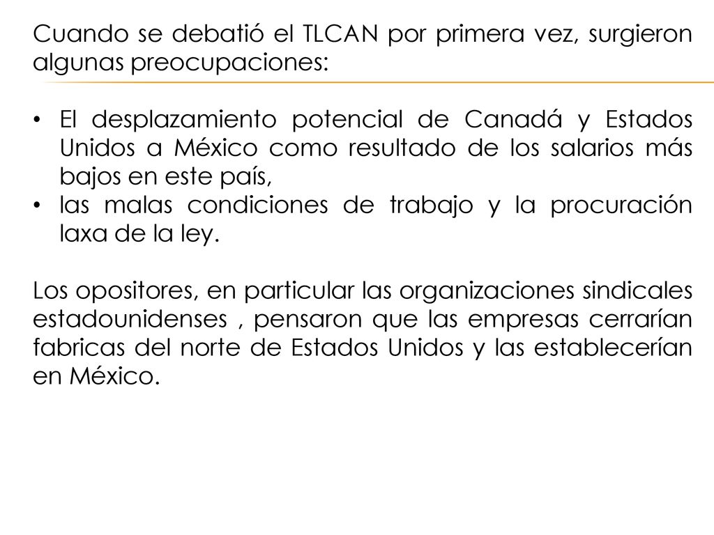 Cuando se debatió el TLCAN por primera vez, surgieron algunas preocupaciones: