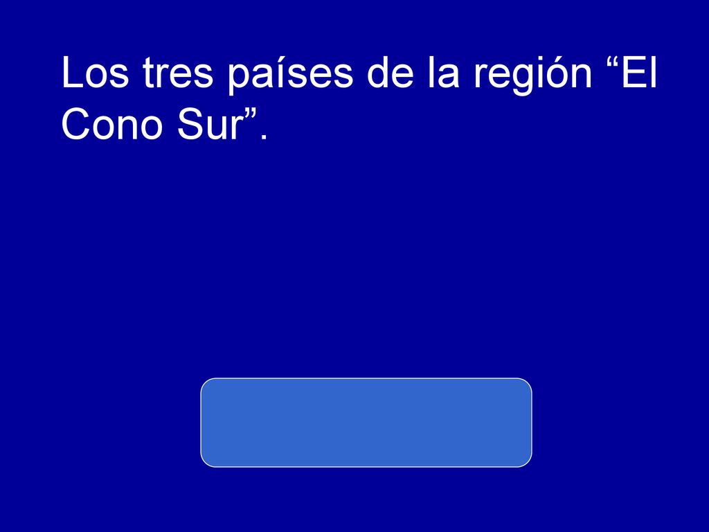 Los tres países de la región El Cono Sur .