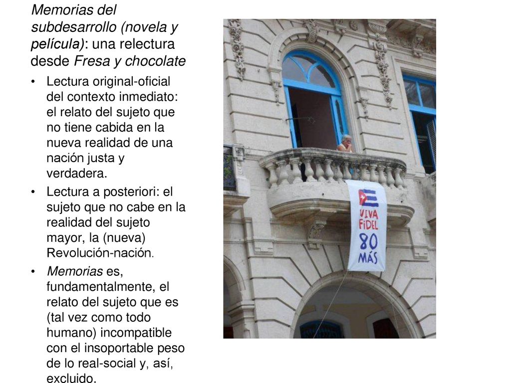Memorias del subdesarrollo (novela y película): una relectura desde Fresa y chocolate