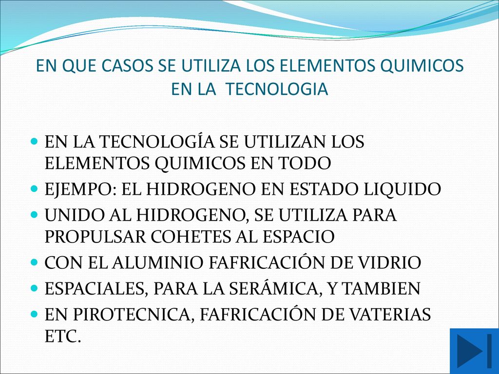 EN QUE CASOS SE UTILIZA LOS ELEMENTOS QUIMICOS EN LA TECNOLOGIA