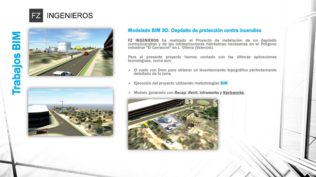 Trabajos BIM Modelado BIM 3D. Depósito de protección contra incendios