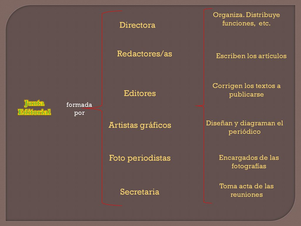 Directora Redactores/as Editores Artistas gráficos Foto periodistas