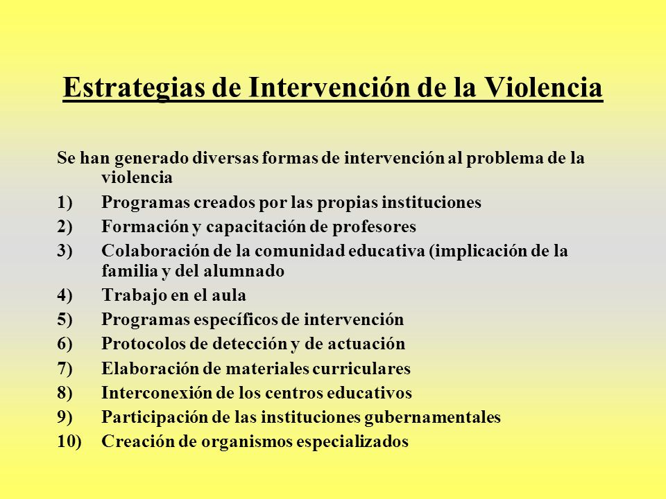 Estrategias de Intervención de la Violencia