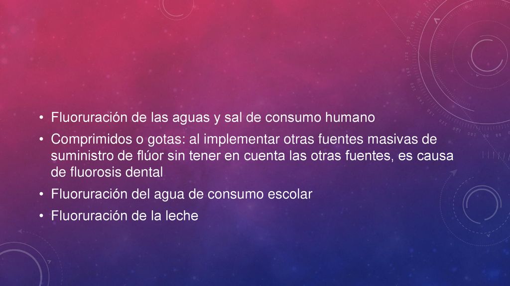 Fluoruración de las aguas y sal de consumo humano