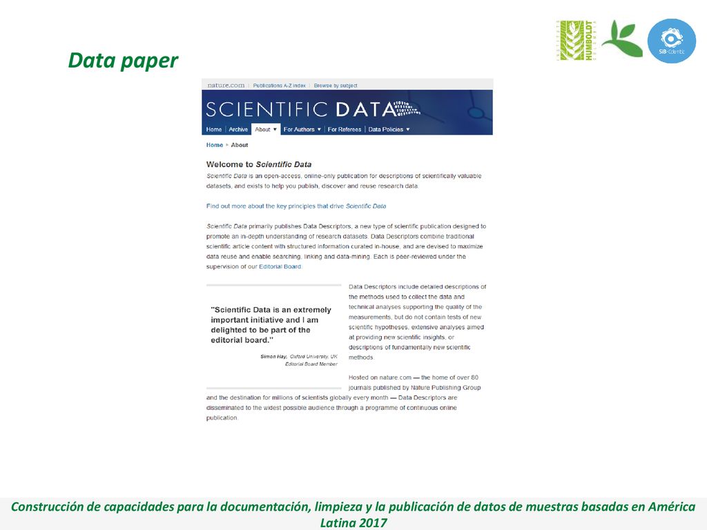 Data paper Construcción de capacidades para la documentación, limpieza y la publicación de datos de muestras basadas en América Latina