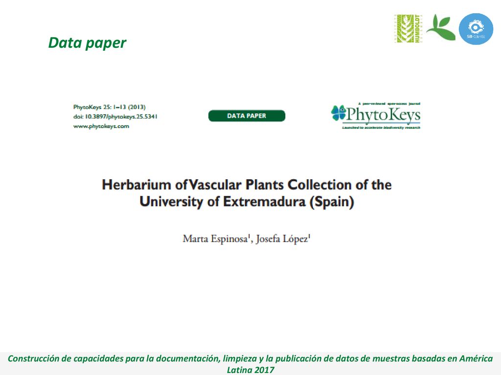 Data paper Construcción de capacidades para la documentación, limpieza y la publicación de datos de muestras basadas en América Latina